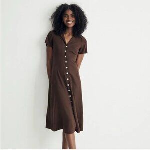 Madewell Midi Shirtdress Dark Coffee | Size 12